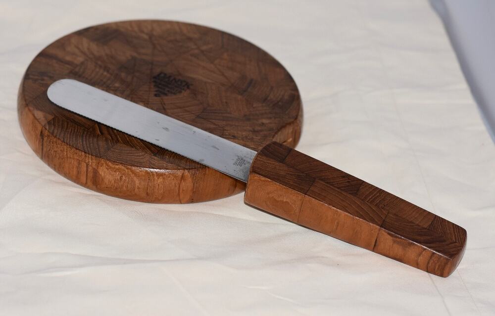 Jens Quistgaard for Dansk Teak Cheese Cutting Board with Built in Knife
